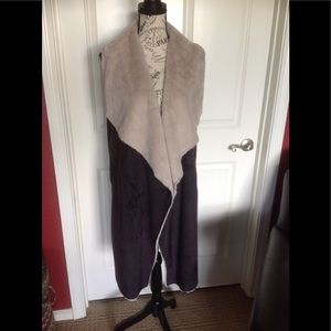 Suedecloth Sleeveless Long Duster